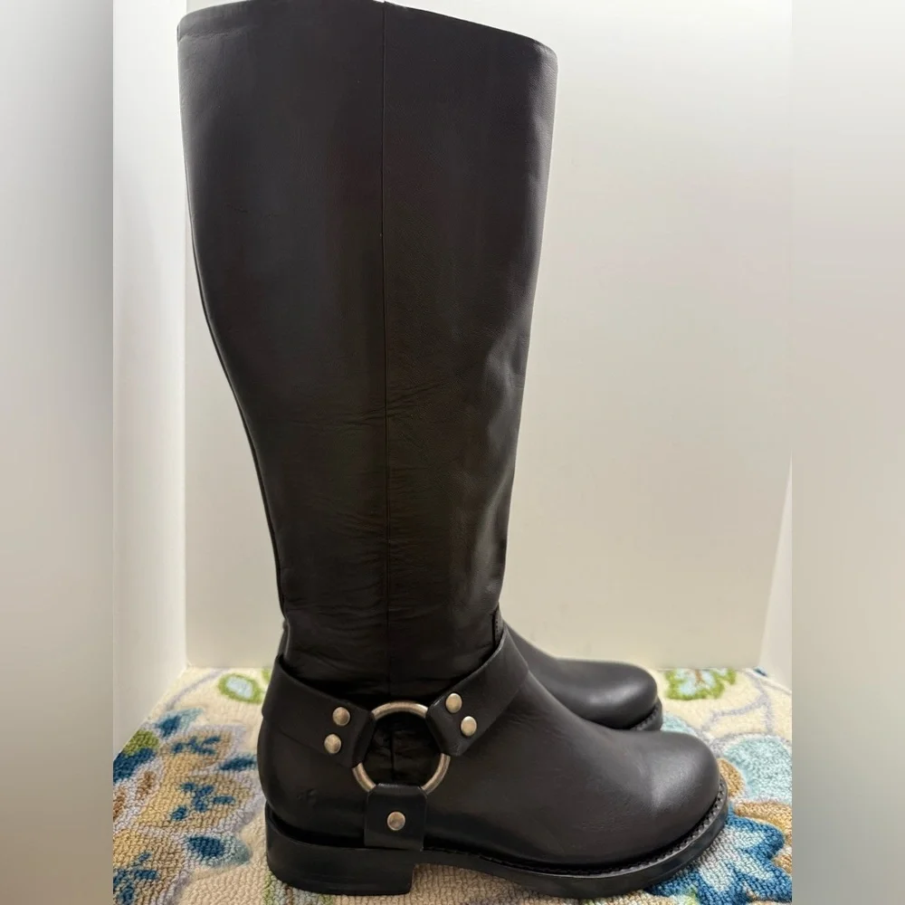 Frye Tall Harness Equestrian Riding Side Zip Boots 10 NWT - Picture 3 of 7